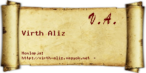 Virth Aliz névjegykártya